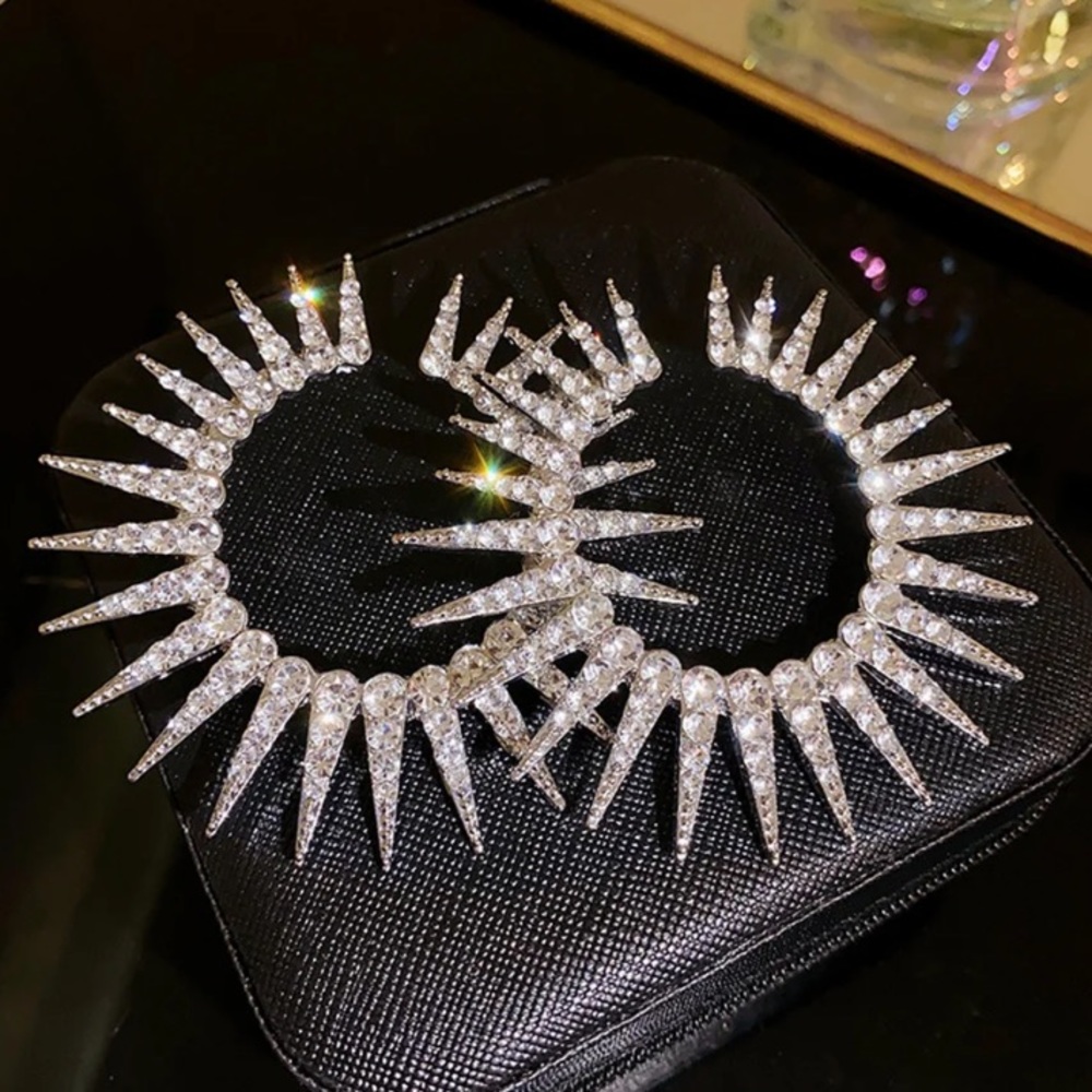 🌟 Geometric Drop Earrings Oversize Sunflower Crystal Earrings Weddings